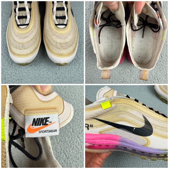 Nike Air Max 97 Off White Men 11.5 Shoe Pink Serena Williams Queen OG Sneakers 2 - Picture 9 of 11